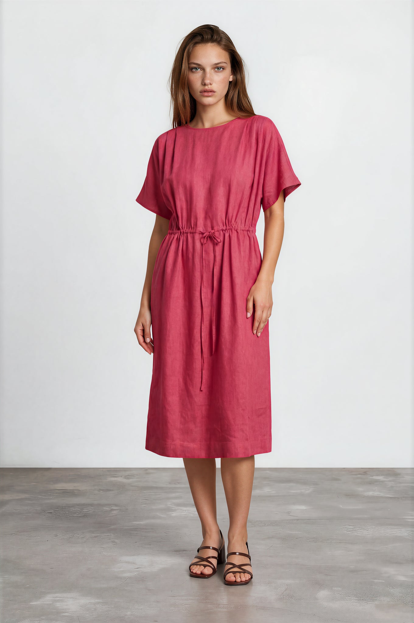 Midi Dress - crimson