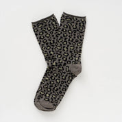 Lurex Socken - leopard khaki