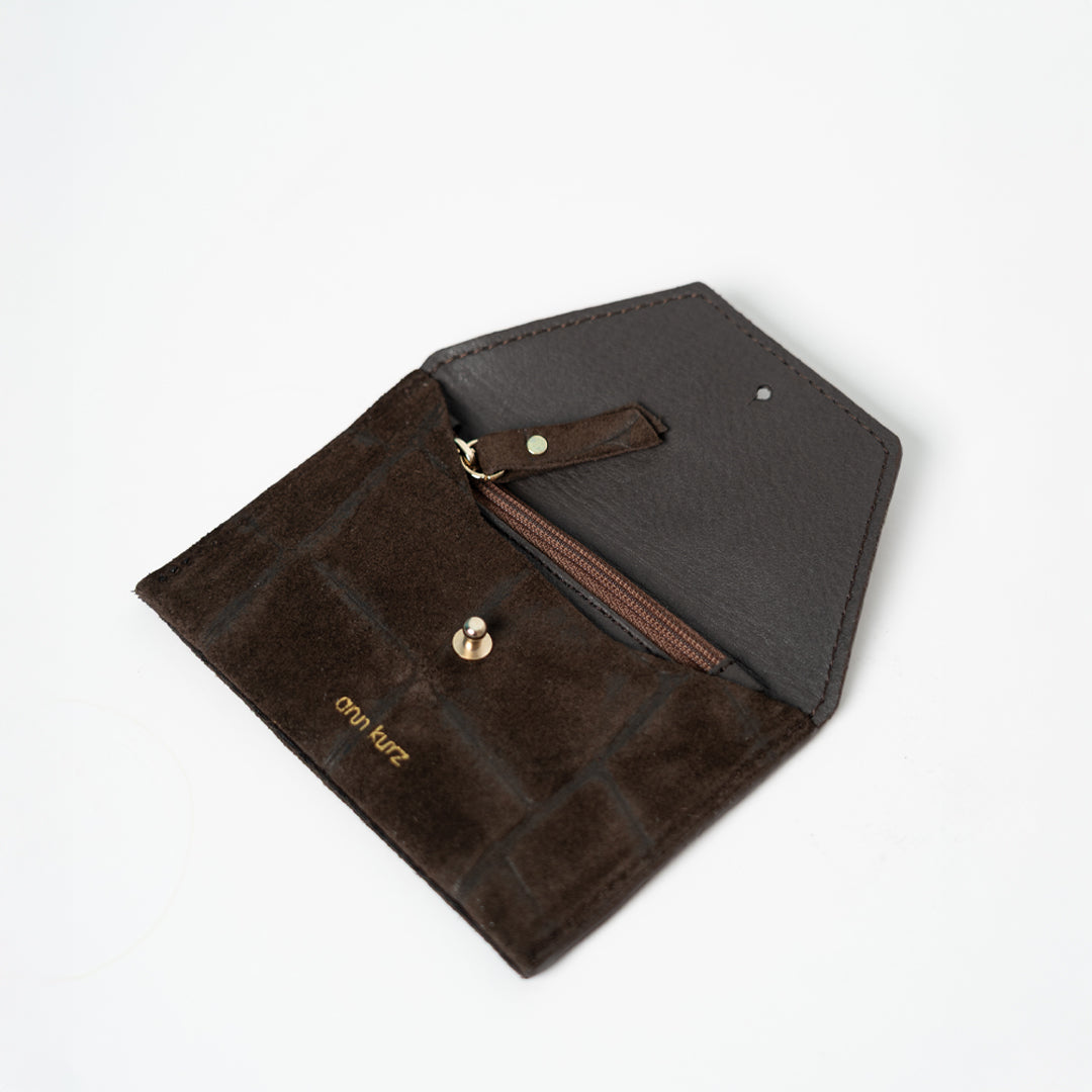 Mini Purse - croco suede mocha