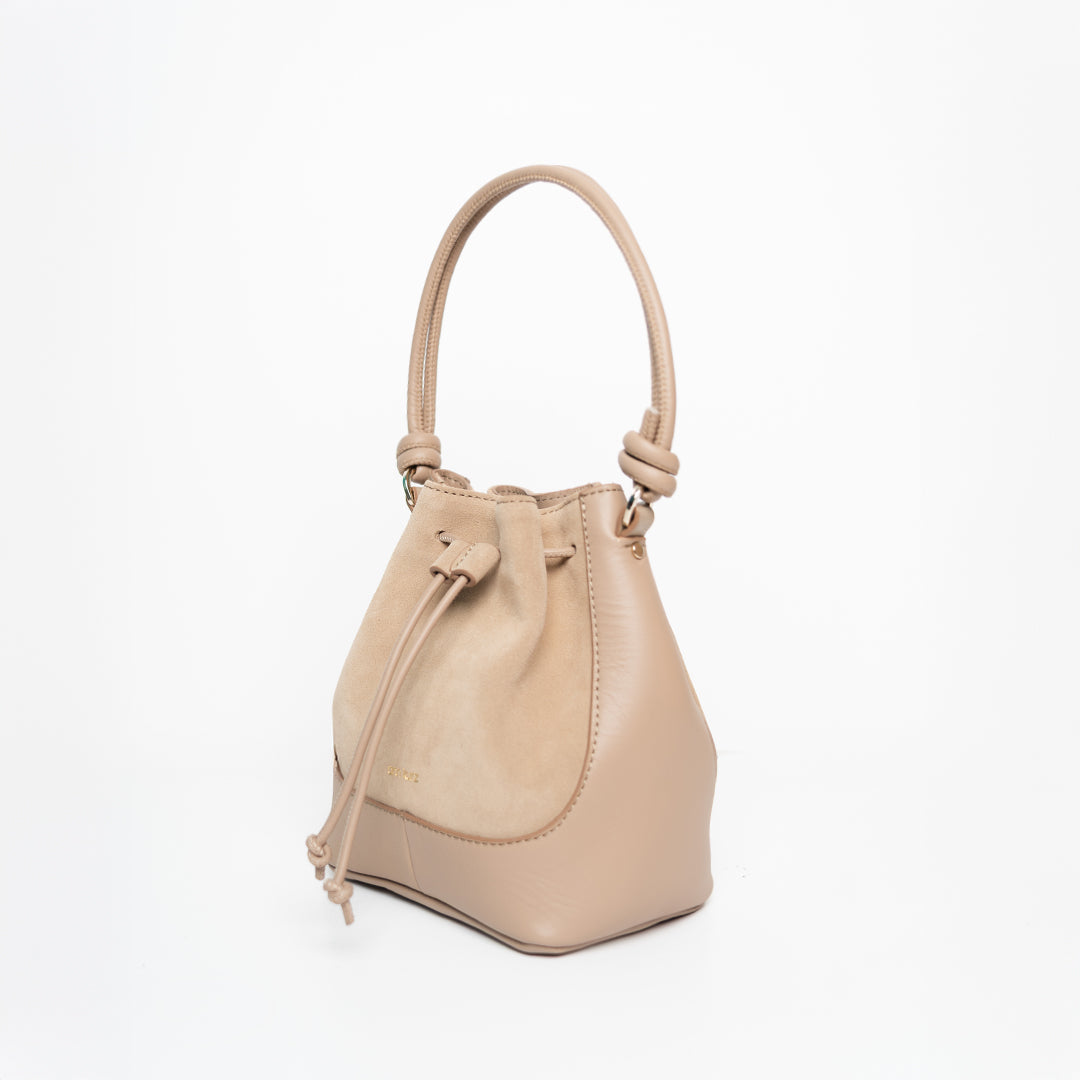Mini Saku - suede mix caramello
