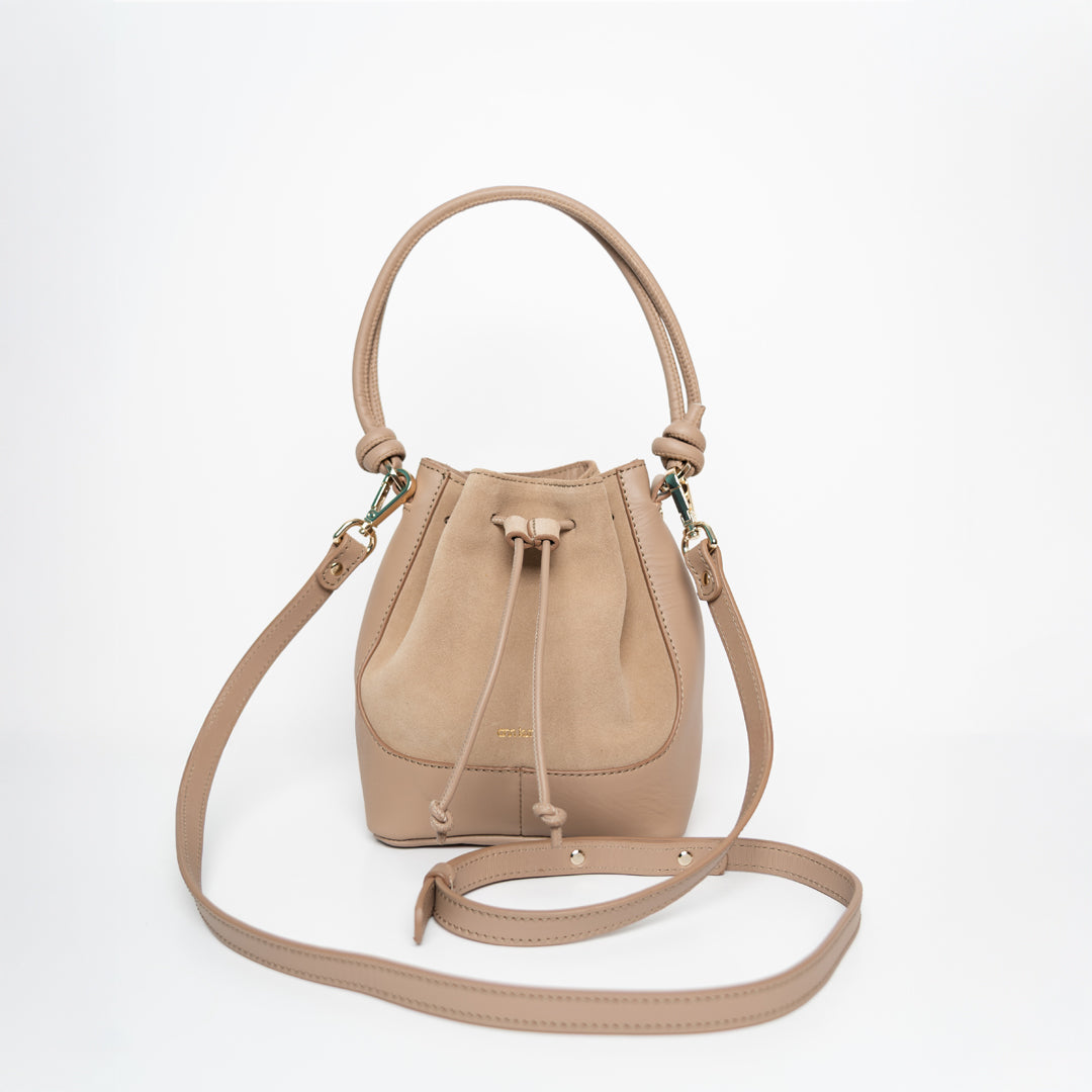 Mini Saku - suede mix caramello