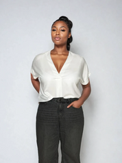 oversized Blusentop - white