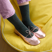 Lurex Socken - dark green