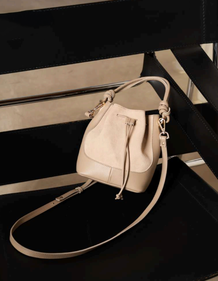 Mini Saku - suede mix caramello