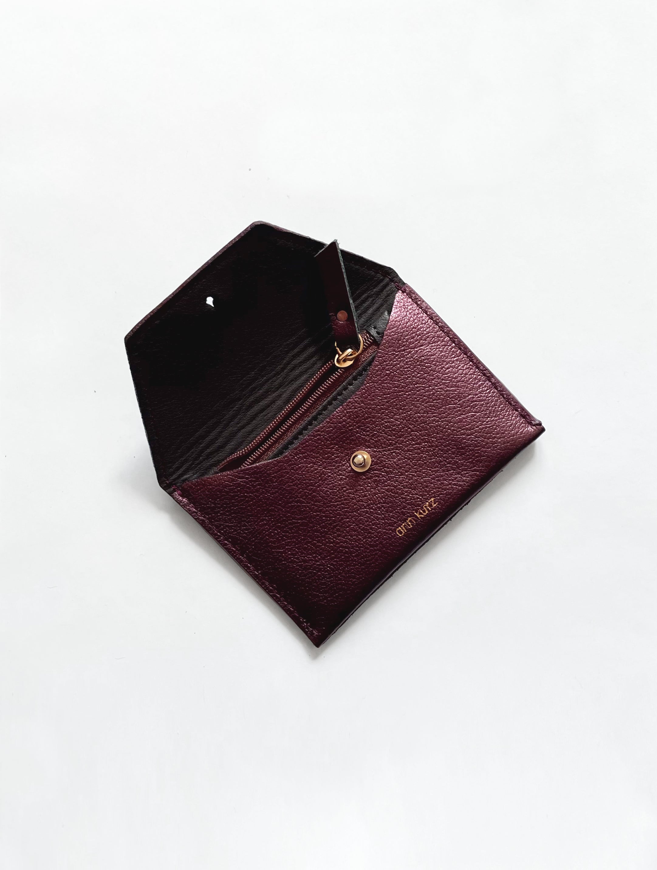 Tiny Envelope - metallic burgundy