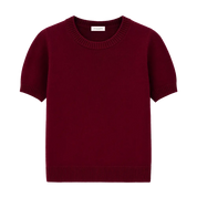 COMING SOON:  Femininer Kurzarm Pullover in burgundy