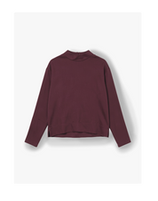 minimalistische Bluse mit Stehkragen aus edlem Cupro-Mix in burgundy