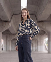 oversized Hemdbluse aus fließendem Satin