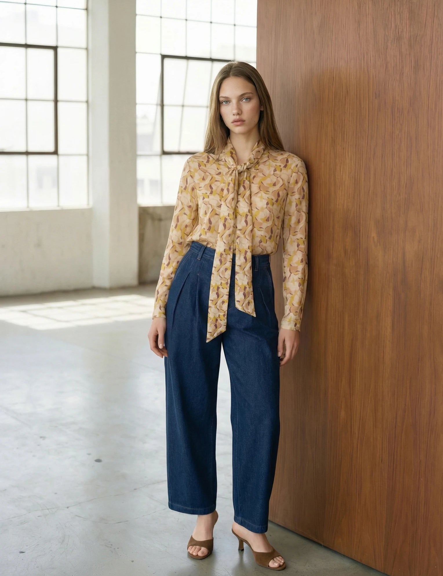 BlouseFran_relaxedbowtieblouse_cottonbatisteautumnglowdeadstock_feminine-Harper.webp
