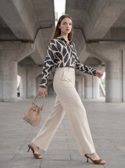 oversized Hemdbluse aus fließendem Satin