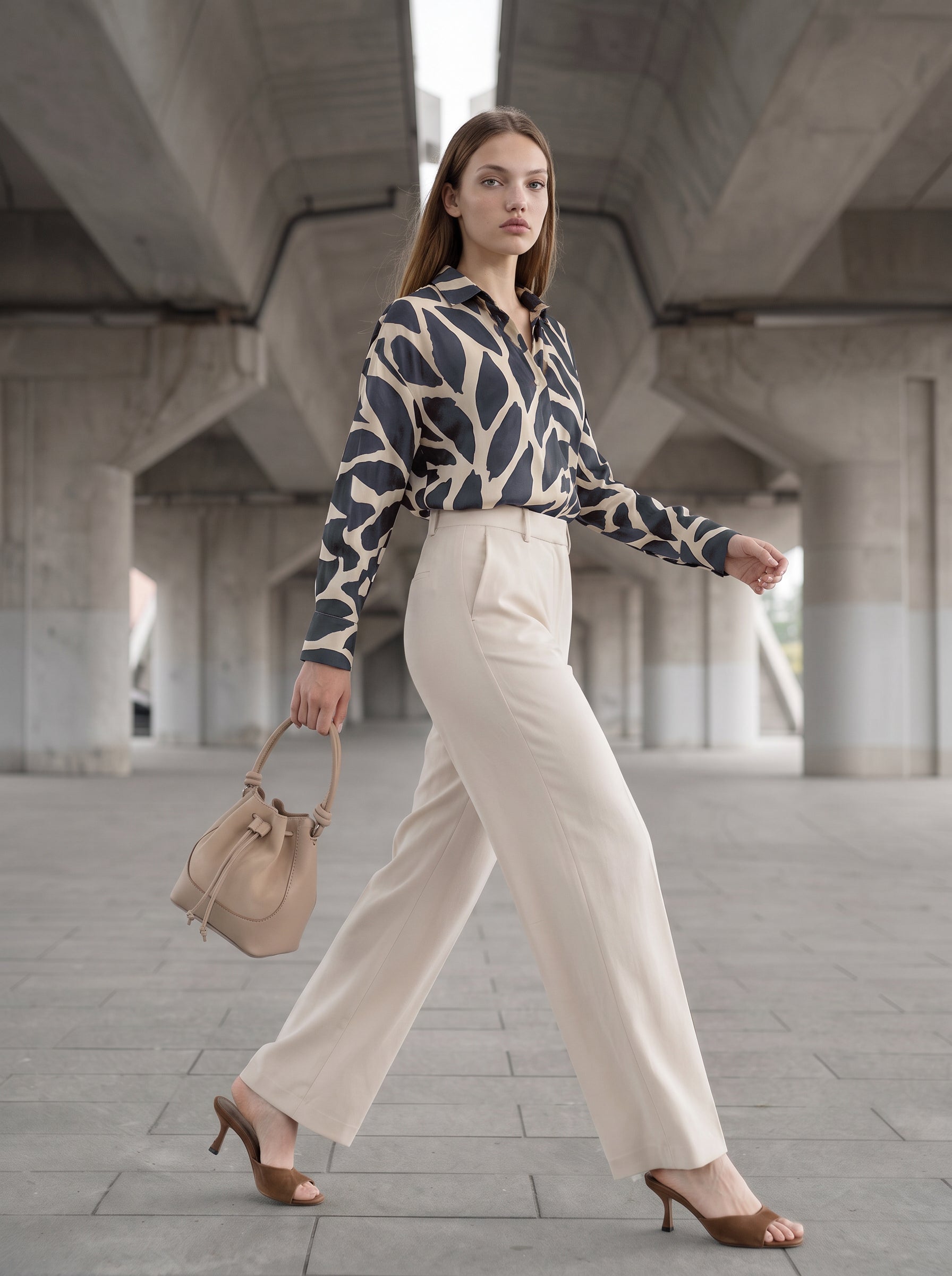oversized Hemdbluse aus fließendem Satin