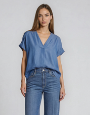 oversized blouse top - black