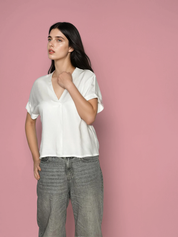 oversized Blusentop - white