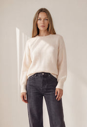 Femininer Alpaka Pullover - offwhite