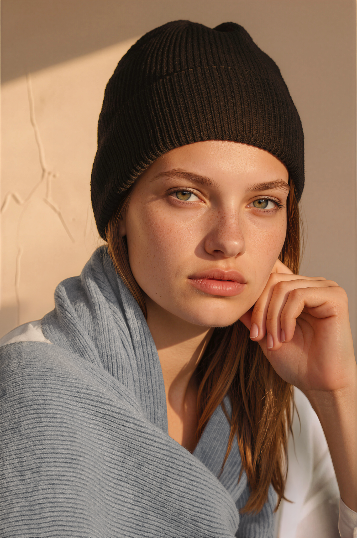 Modische Mütze aus Cashmere-Mix - schwarz