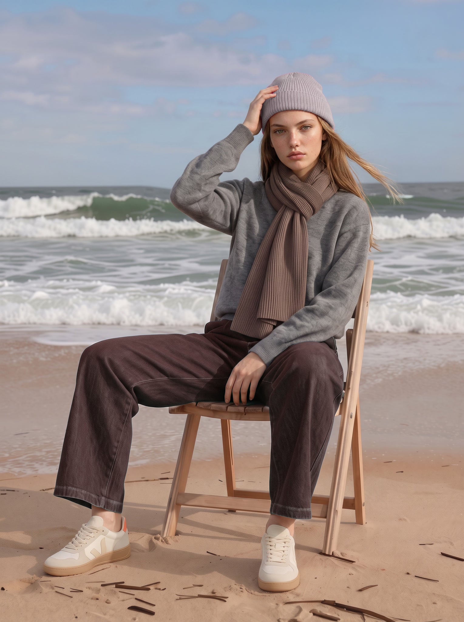 COMING SOON:  Modische Mütze aus Cashmere-Mix - light grey