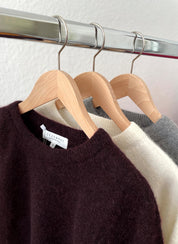 Femininer Kurzarm Pullover in burgundy