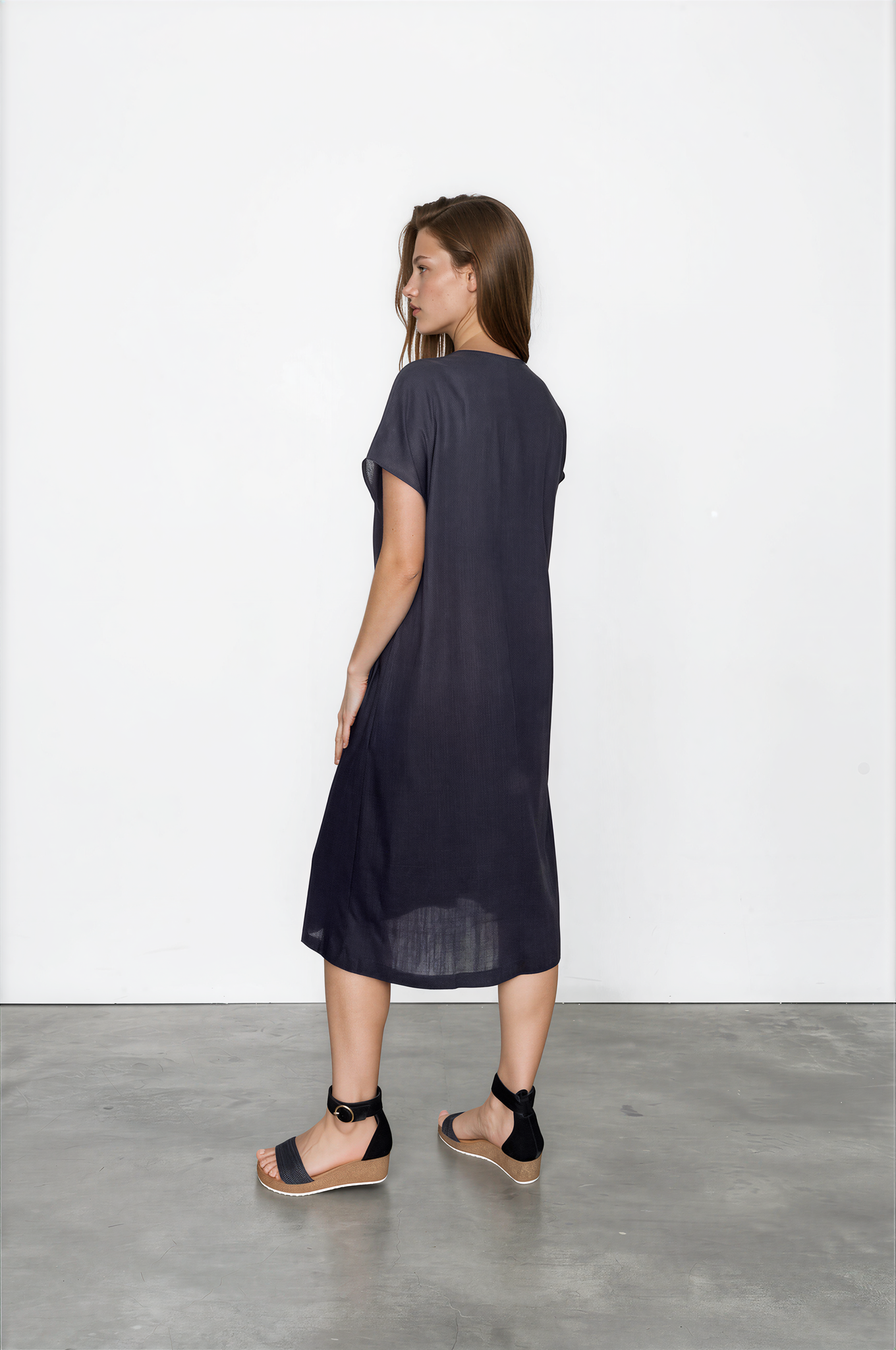 Kleid Masira aus Leinen-Mix - black