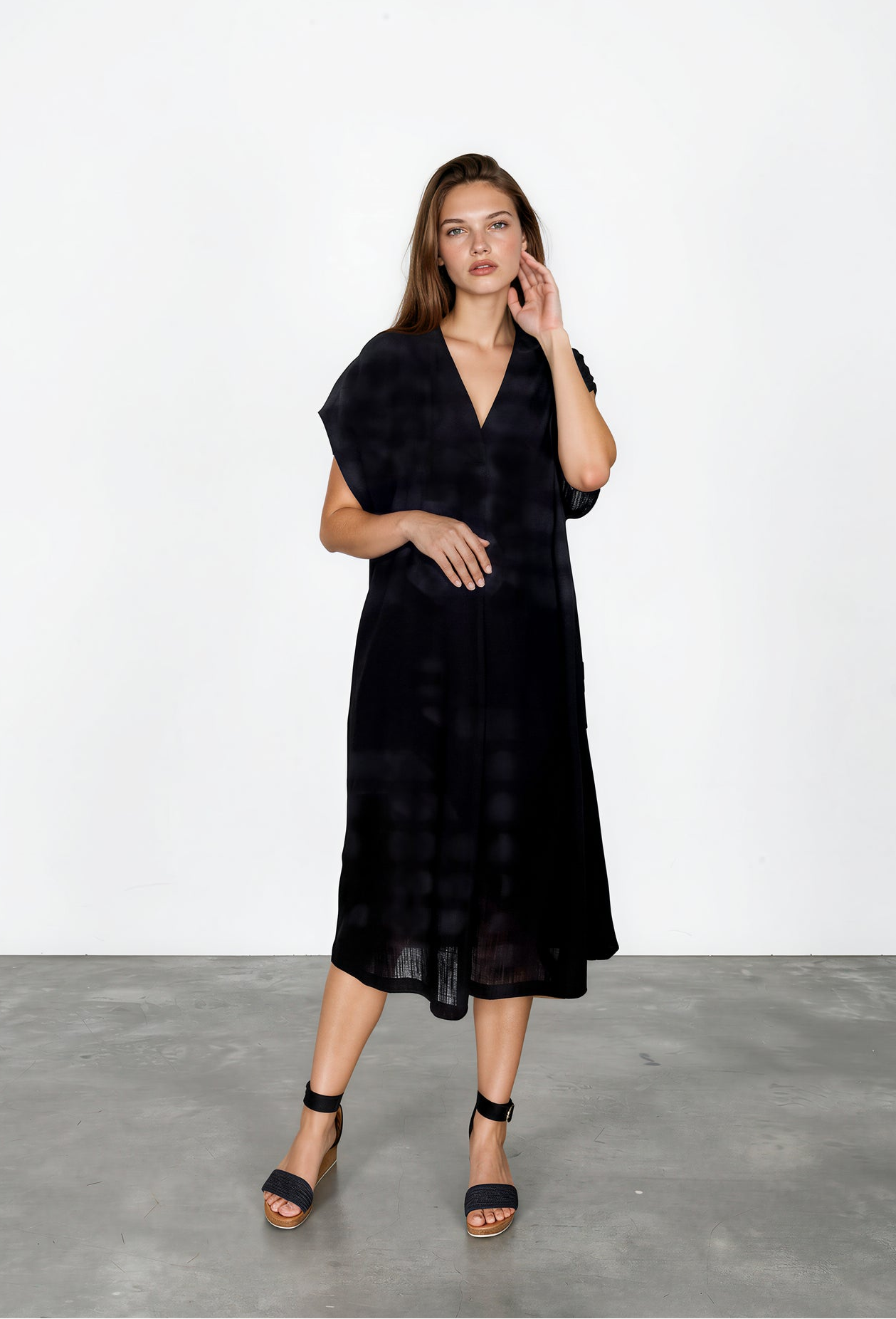 Kleid Masira aus Leinen-Mix - black