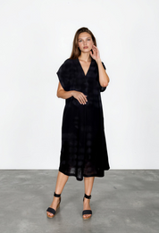 Kleid Masira aus Leinen-Mix - black