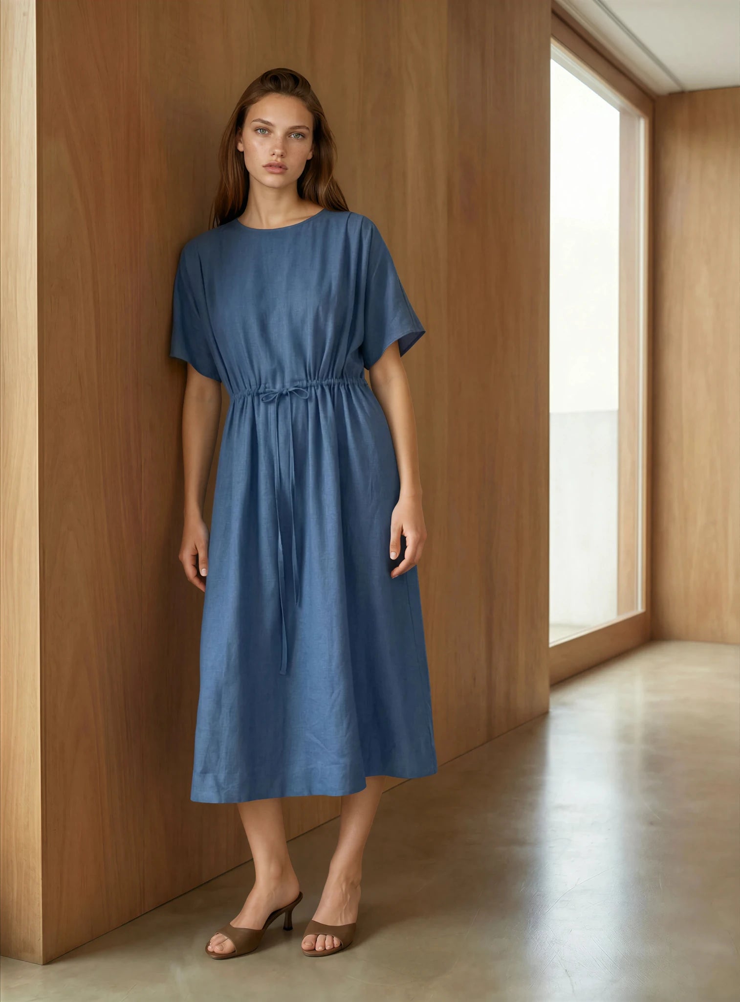 Midi Dress aus reinem Tencel™ in blue denim