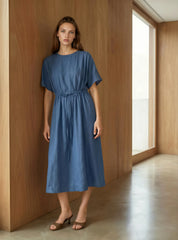 Midi Dress aus reinem Tencel™ in blue denim