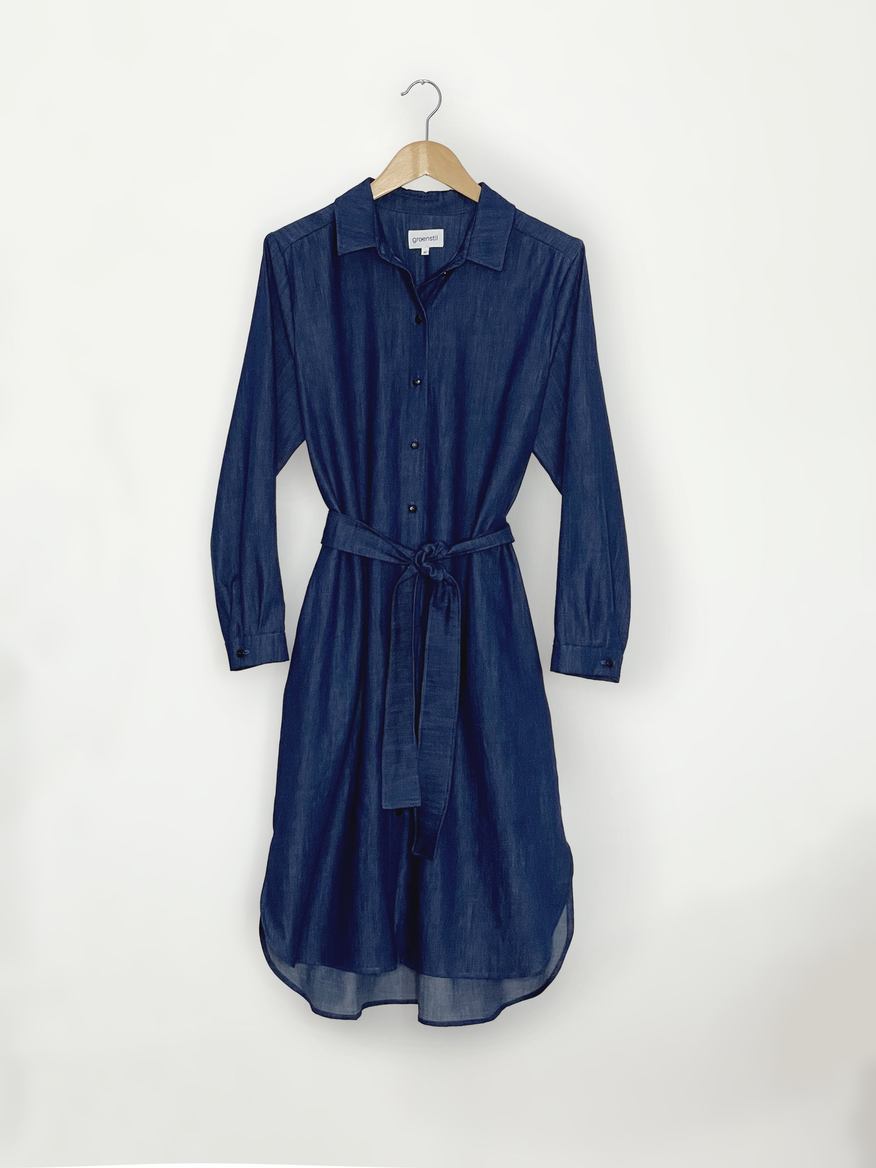 Hemdblusenkleid in dark denim
