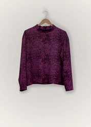 moderne Bluse mit Stehkragen - Farbe iris