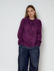 moderne Bluse mit Stehkragen - Farbe iris