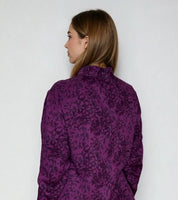 moderne Bluse mit Stehkragen - Farbe iris