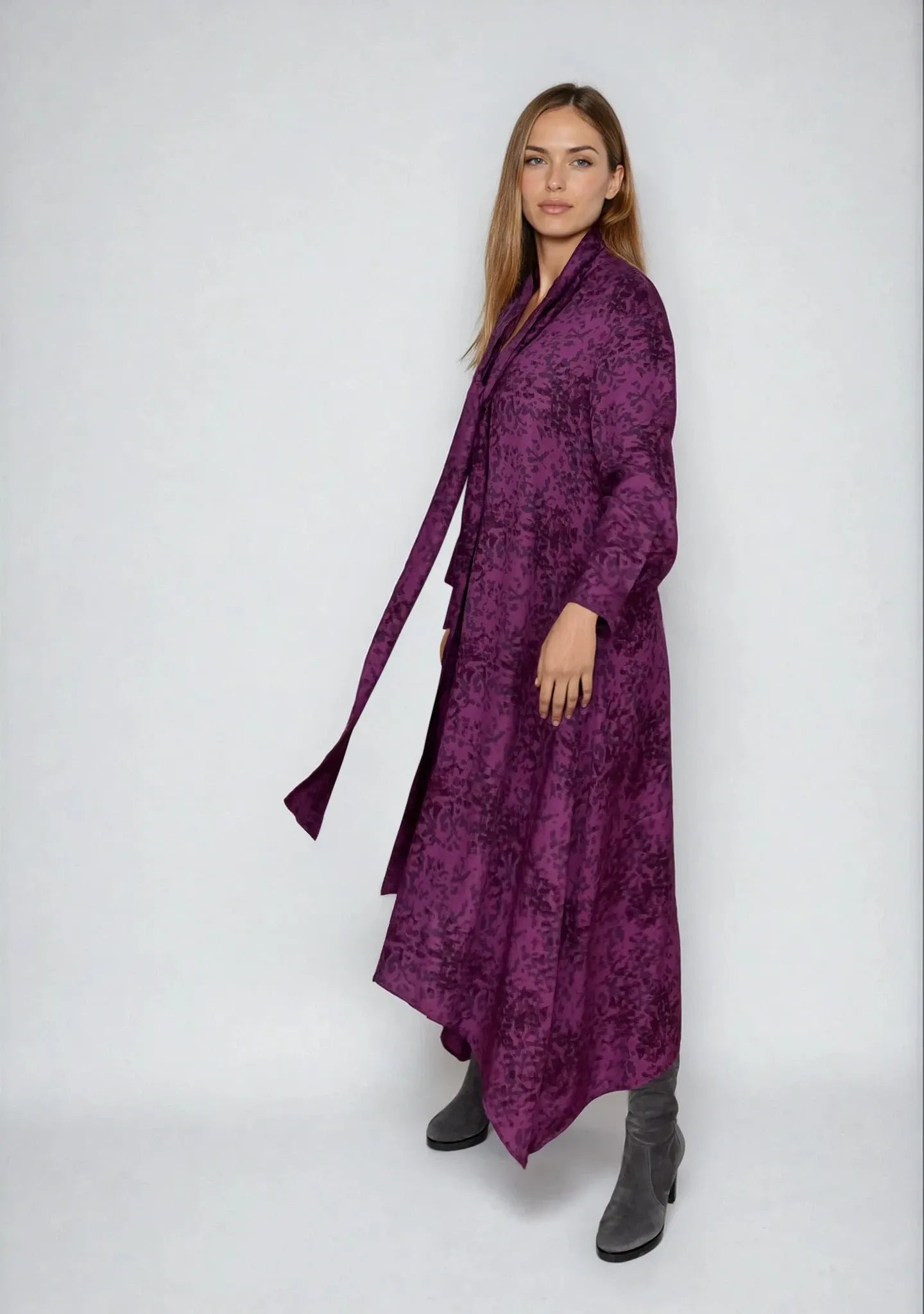 fließendes Kleid mit Schluppe - Farbe iris