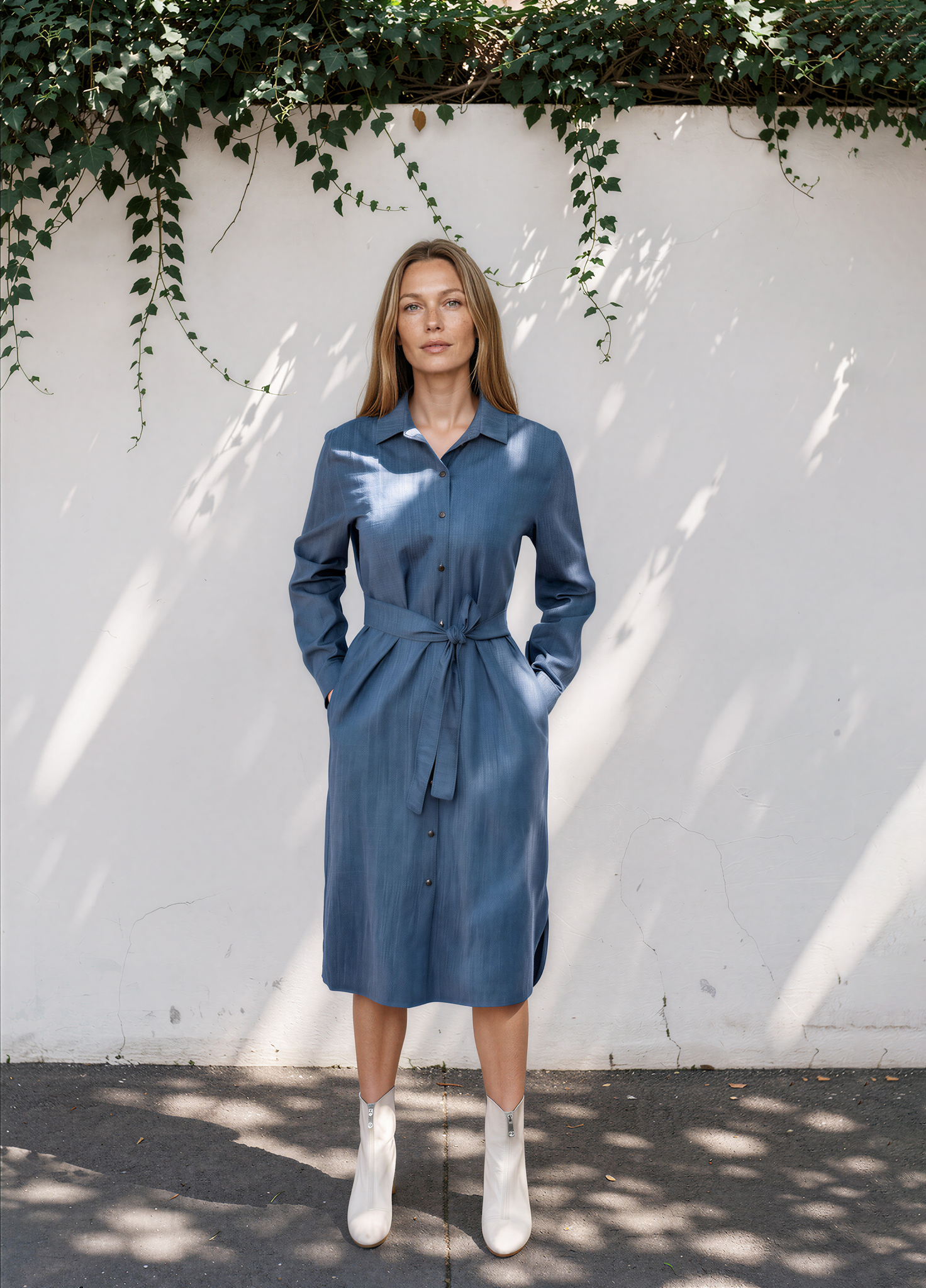 Hemdblusenkleid in blue denim