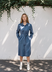 Hemdblusenkleid in blue denim