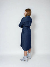 Hemdblusenkleid in dark denim