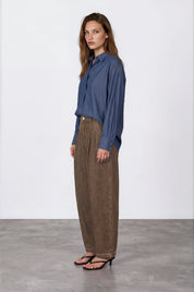 oversized Hemdbluse aus fließendem Tencel™ in dark denim