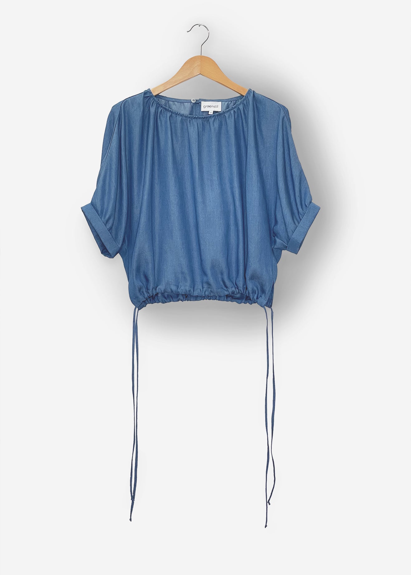 Blusentop aus Tencel™ in blue denim