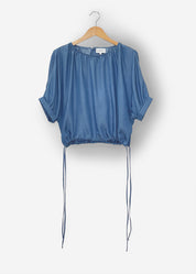 Blusentop aus Tencel™ in blue denim