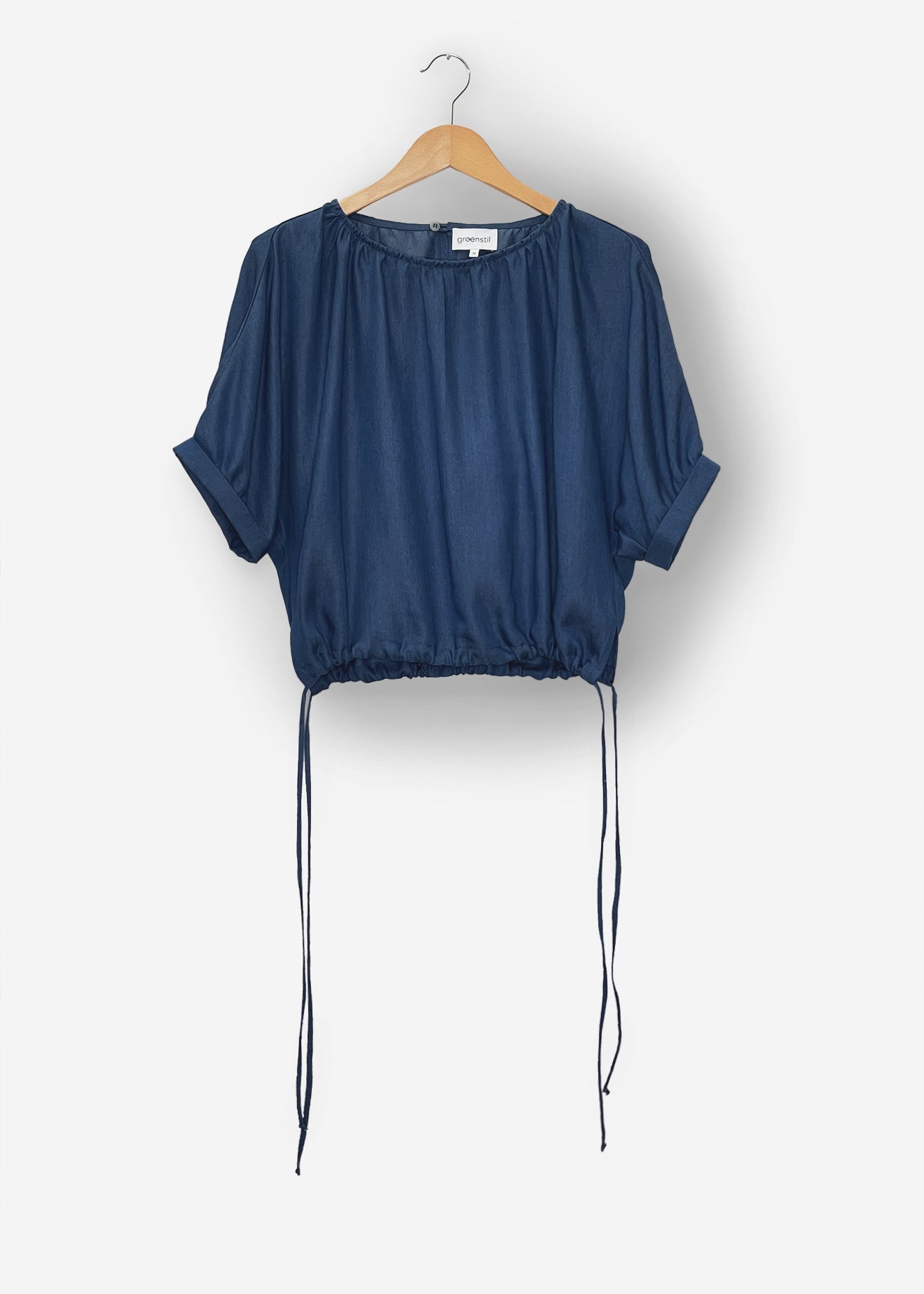 Blusentop aus Tencel™ in dark denim