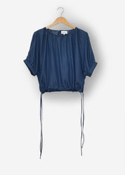 Blusentop aus Tencel™ in dark denim