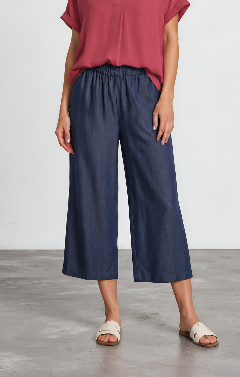 Culotte aus fließendem Tencel™ - dark denim