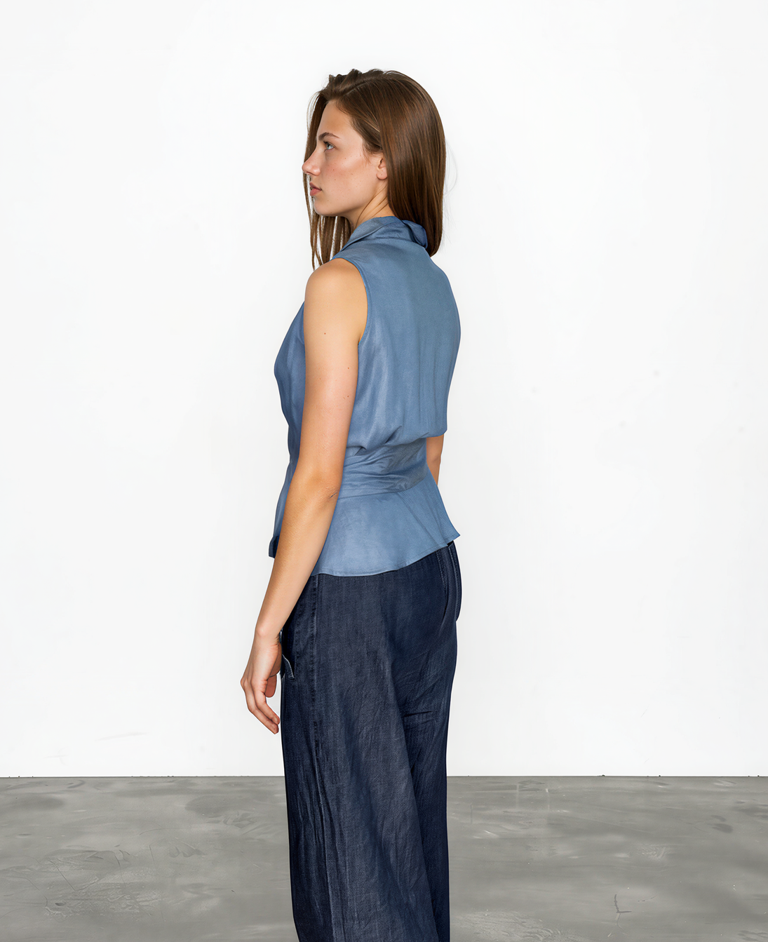 Bluse Vivi in blue denim
