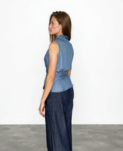 Bluse Vivi in blue denim