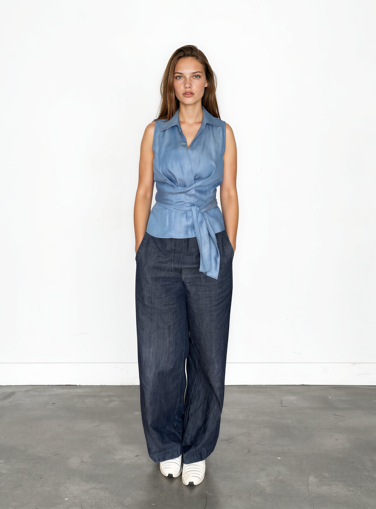 Bluse Vivi in blue denim