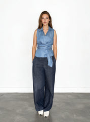 Bluse Vivi in blue denim