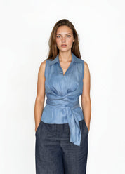 Bluse Vivi in blue denim