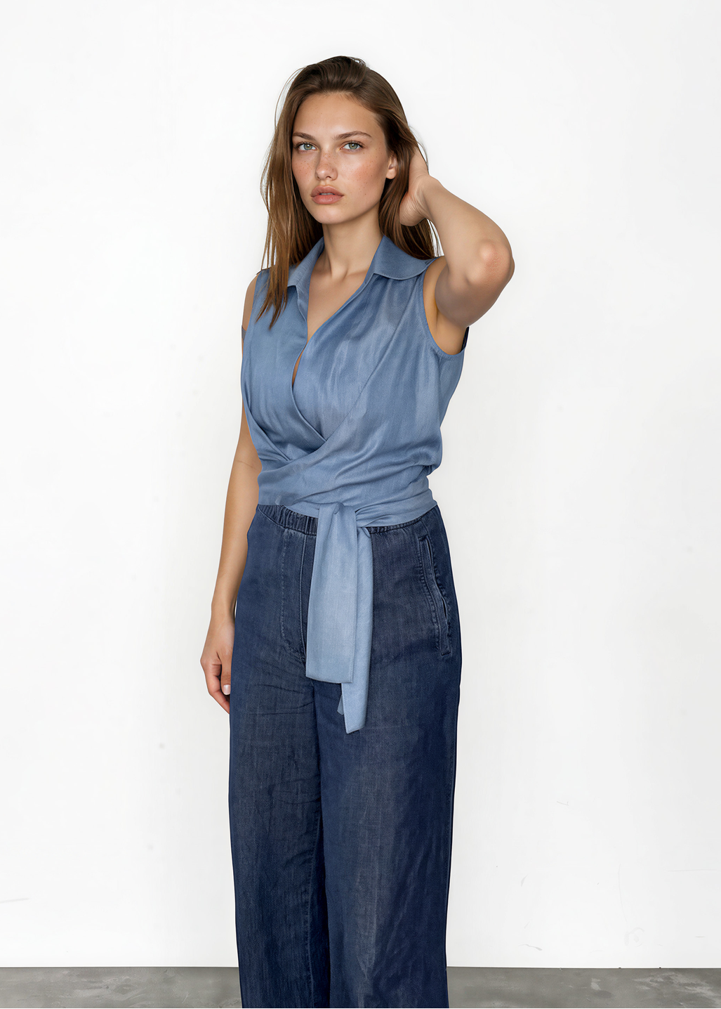 Bluse Vivi in blue denim