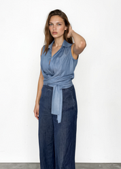 Bluse Vivi in blue denim