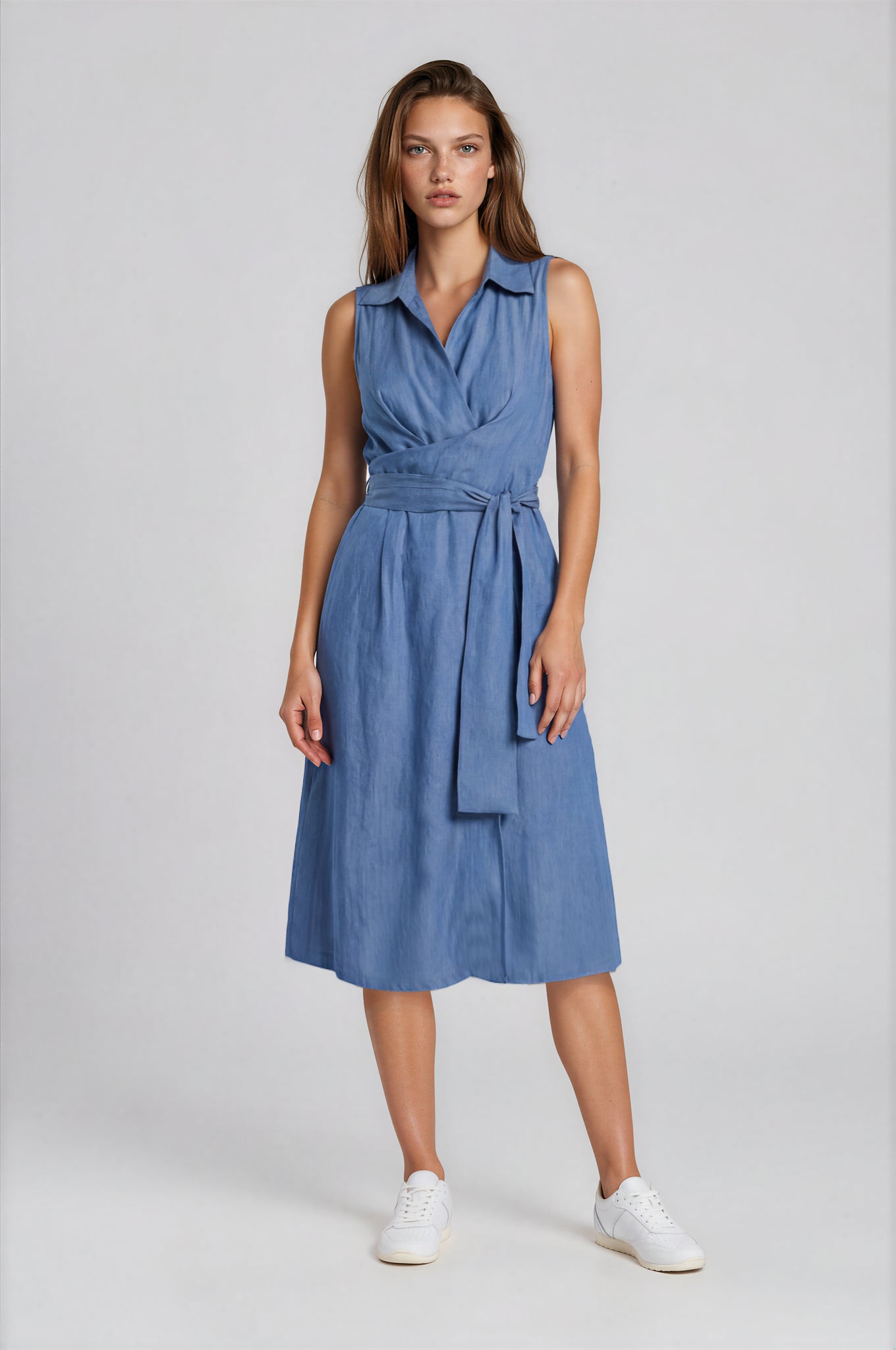 Wickelkleid in blue denim