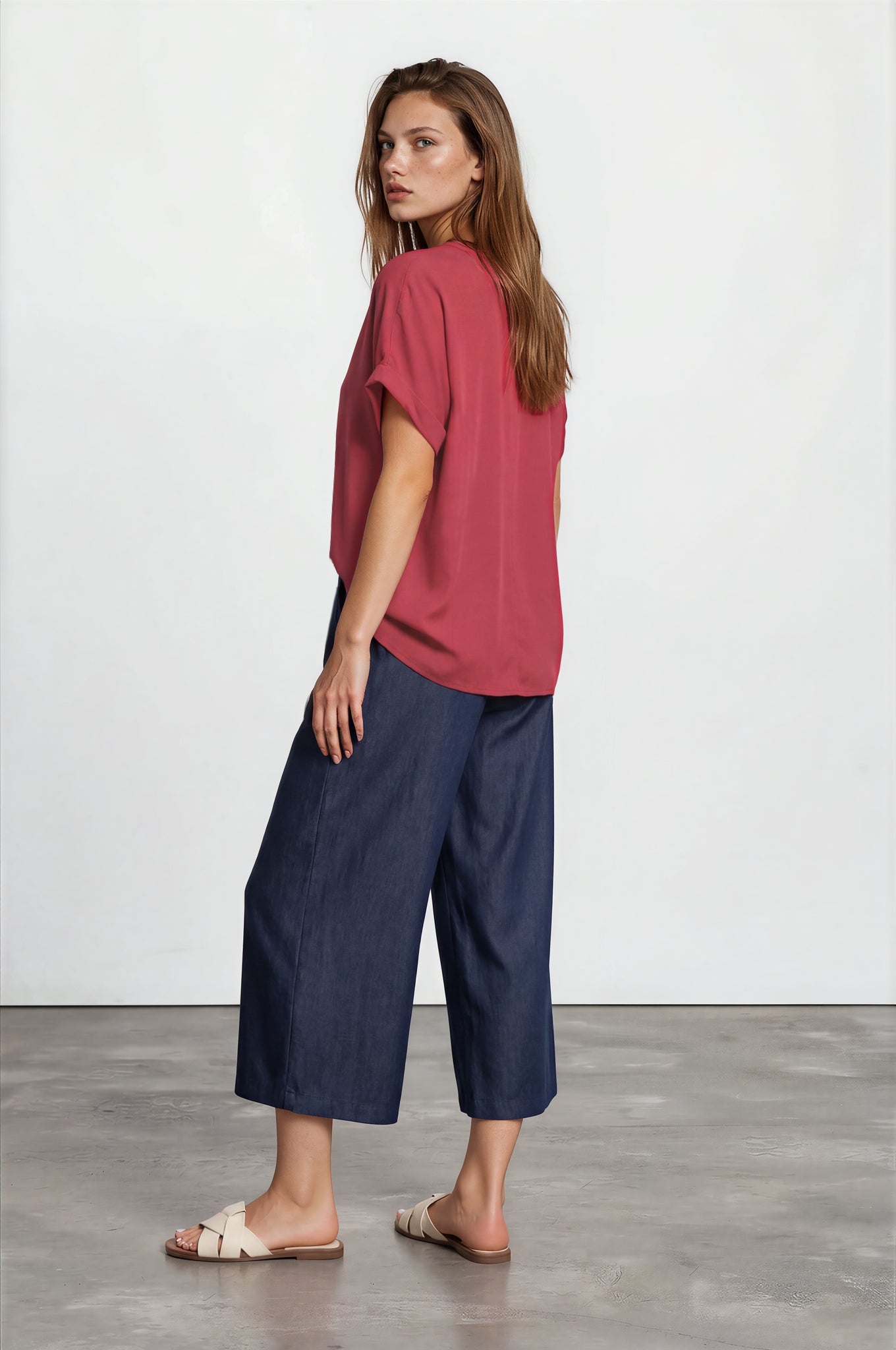 Culotte aus fließendem Tencel™ - dark denim
