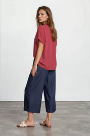 Culotte aus fließendem Tencel™ - dark denim